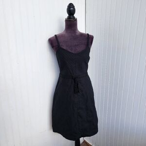 GAP Stretch Womens Cotton Midi Tank Dress Black Fit & Flare Sz 6